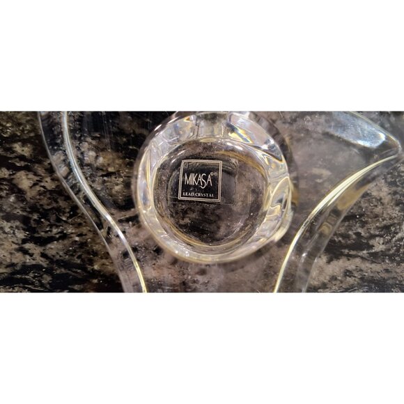 Mikasa Lead Crystal Waves Triangular Votive Tealight Holder - Picture 2 of 5